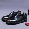 Casual Leather Shoes Men's Leather Breathable Glossy British Formal Business Men's Shoes Soft Leather
