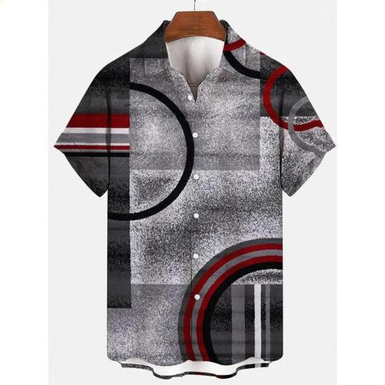 New fashion trendy men's casual loose short-sleeved shirt