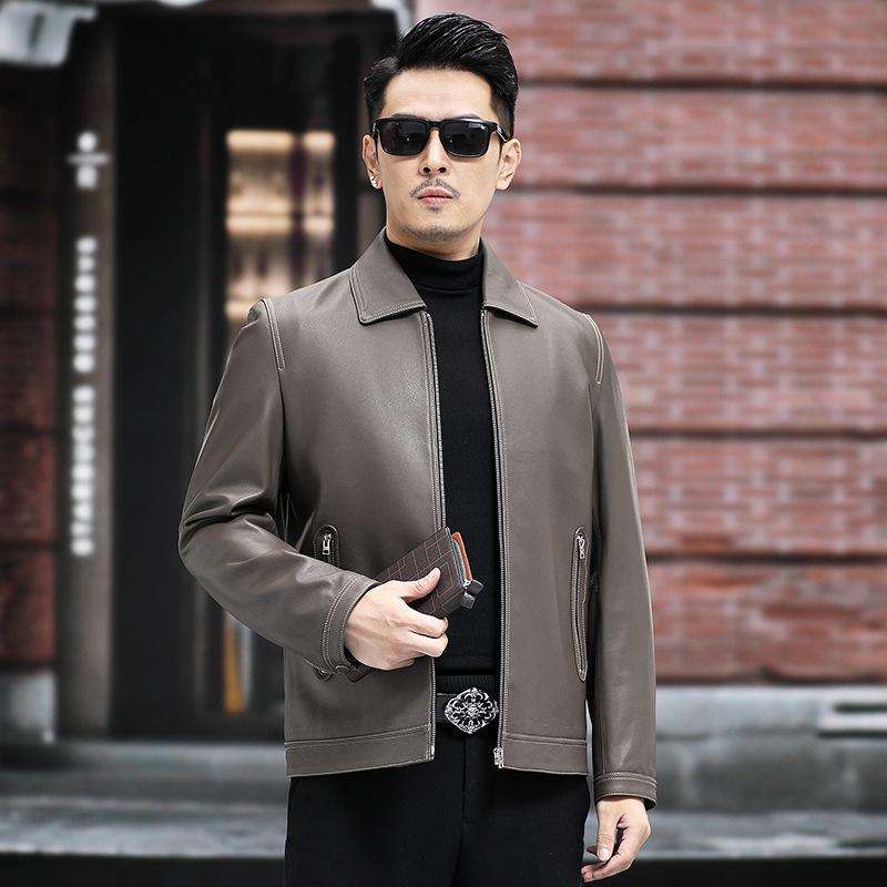 

Осень и зима новый стиль натуральная кожаная куртка мужская дубленка куртка с лацканами деловая мужская одежда 5XL