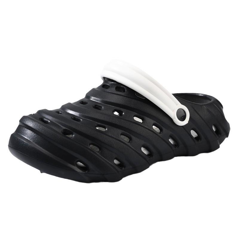 Summer Men's Hole Shoes Wear Deodorant and Non-slip Bag Head Slippers Soft-soled Beach Slippers