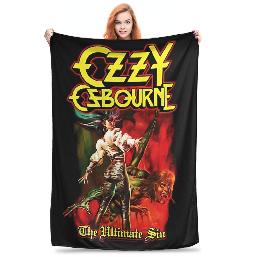 Ozzy Osbourne Decke Flanell Vintage Warm Überwurfdecke für Bettwäsche Wohnzimmer Frühling Herbst,