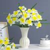 Artificial Daffodil Flowers 18 Inch Spring Faux Silk Narcissus Flower Arrangement Fake Daffodils Bouquet for Home Wedding Decor