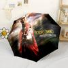 Real Madrid Celebration Portable Automatic Umbrella Compact 8-Rib Lightweight Durable Plastic & Iron for Women/Men Vibrant Pattern Umbrella