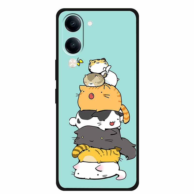 For Vivo iQOO Z10 Lite Case Silicone Black TPU Funda Back Cover for iQOO Z10 Lite 5G I2409 Soft Case Animal Coque IQOOZ10 Lite