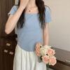 2026 Summer Korean Style Women's U-Neck Slimming Short Sleeve T-shirt