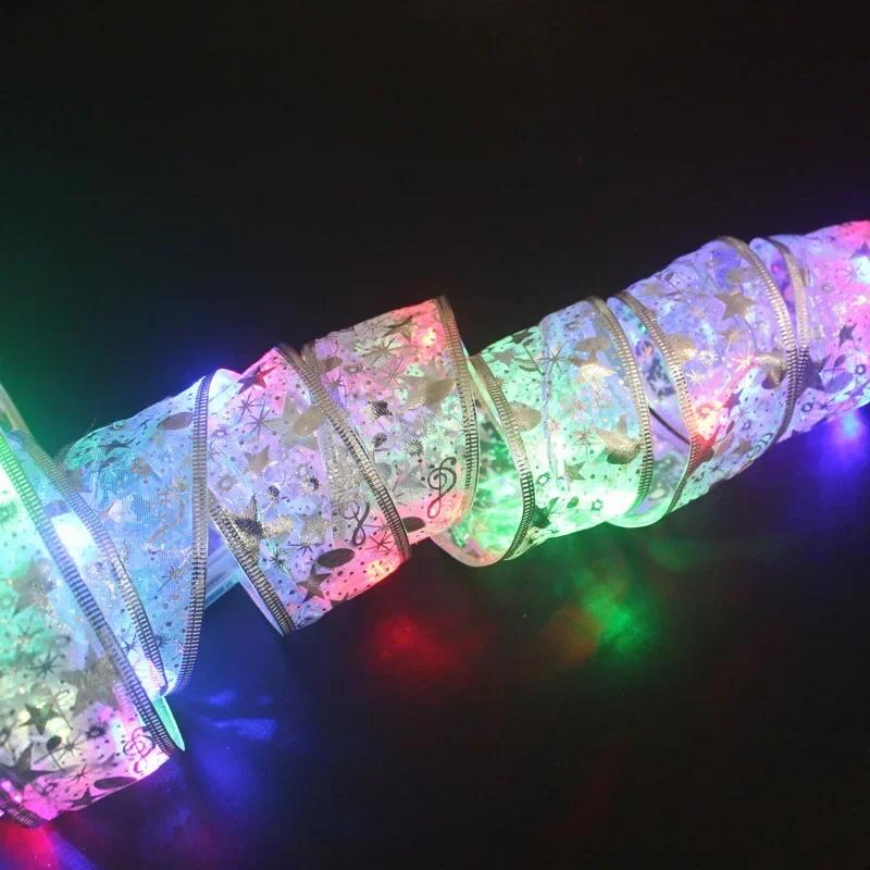 3/2/1m Navidad Christmas Ribbons LED Light Strings Xmas Tree Decoration LED Light Strings Fairy Lights  New for Home