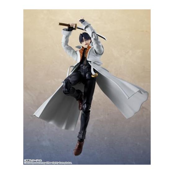 TAMASHII NATIONS SHFiguarts Rurouni Kenshin -Meiji Swordsman Romantic Story- Shinomori Aoshi, ca. 165 mm, bewegliche Figur aus PVC und ABS, bemalt