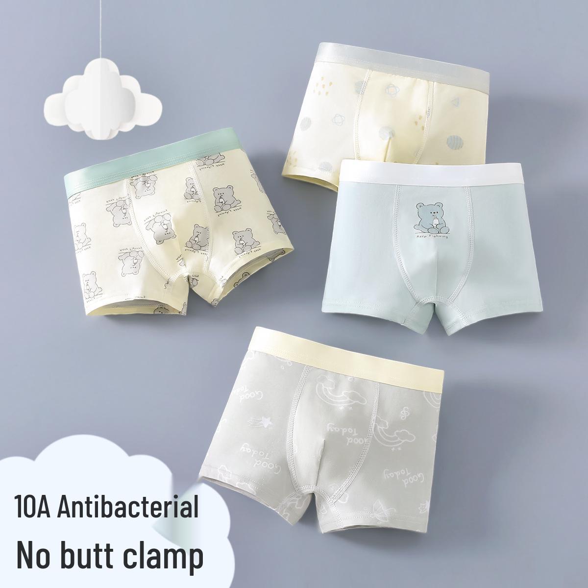 

Boys Pure Cotton Antibacterial Boxer Briefs – No-Pinch Design With Class A Quality S for 15-23 lbs