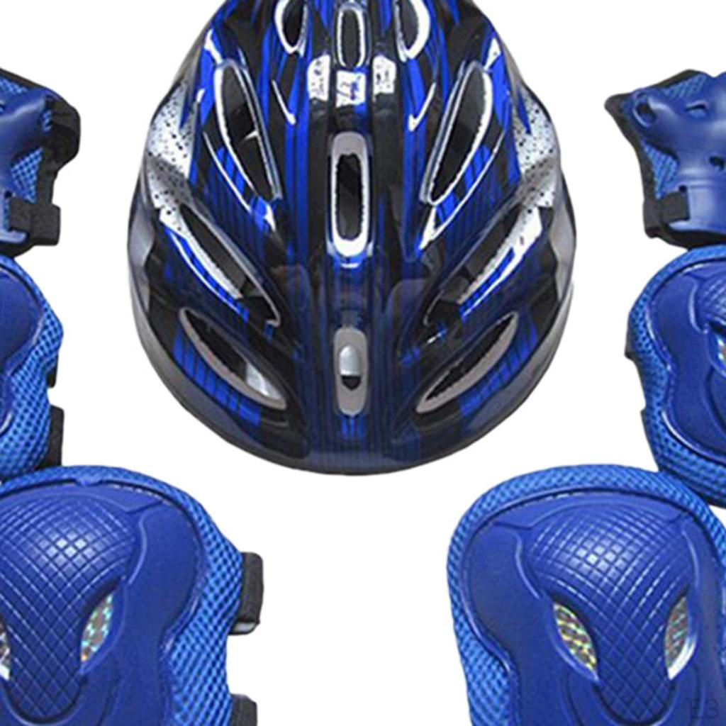Set di 7 protezioni sportive da esterno per adulti: Ginocchia, Gomiti, Mani e Casco Regolabile
