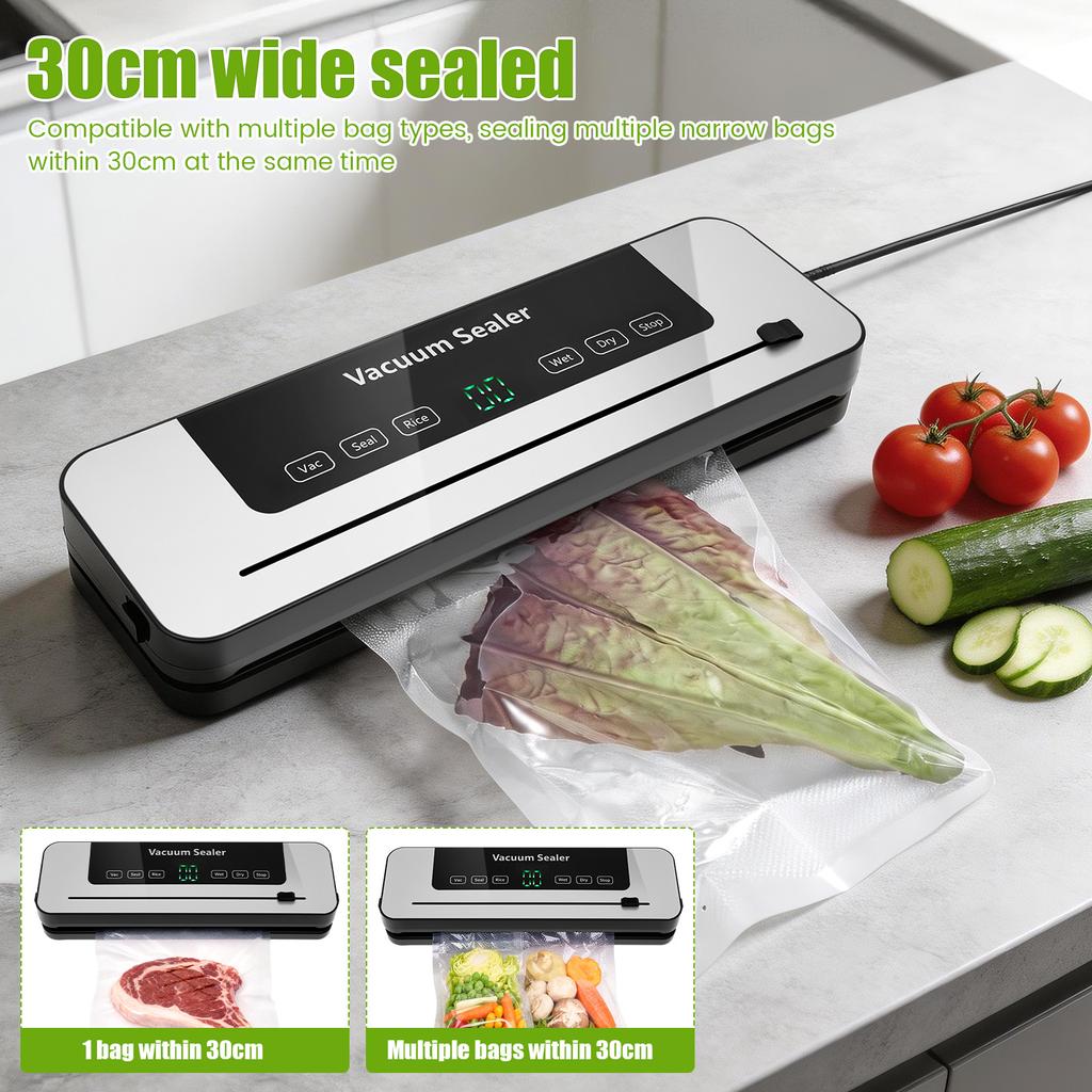 Electric Vacuum Sealer Machine Automatic Food Storage Seal Touch Button Dry/Wet Built-in Cutter Kitchen Sealing Vacuum packaging