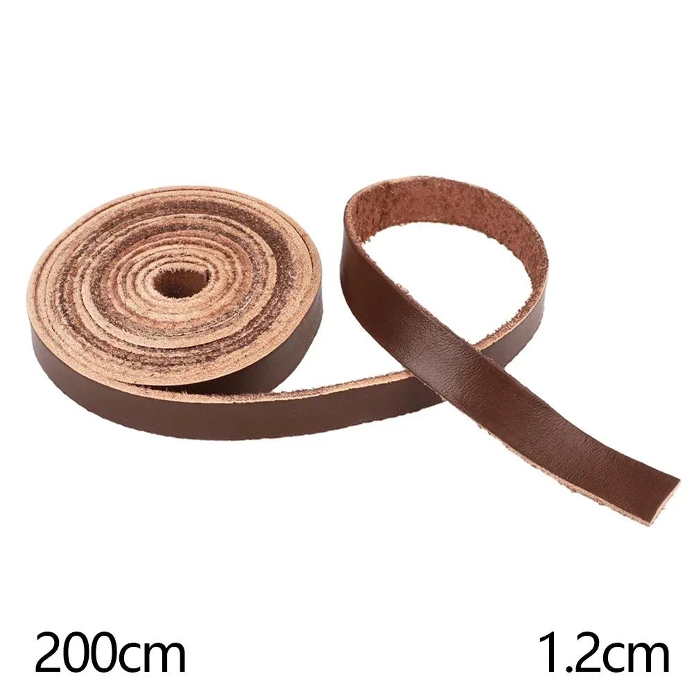 Universal 2Meters Single Sided Flat Cord Genuine Cow Leather Straps Strips DIY Clothing Making Bag Handles Belt Crafts Accessory