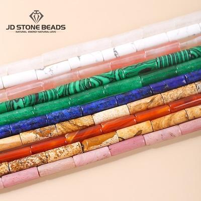 4x13mm Naturstein Achat Jaspis Türkis Röhren Zylinderförmige Perlen Lose Abstandshalter Für Schmuckherstellung DIY Armband Zubehör