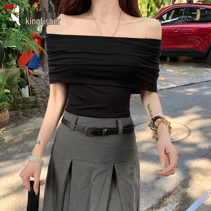Women's Off-Shoulder Knit T-Shirt