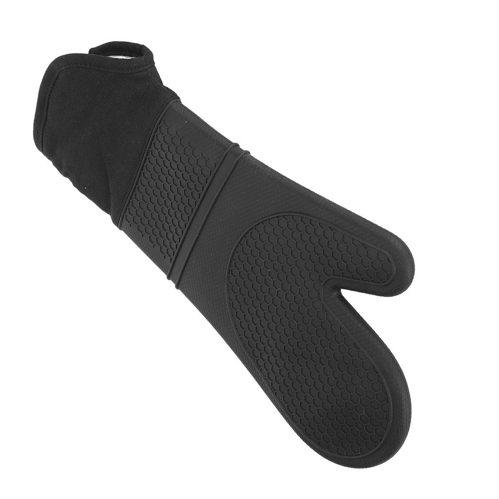 Oven Mitts Oblique Mouth Texture Silicone Nonslip Soft   Flexible To Use Cotton Lining Silicon Oven Mittens(  )
