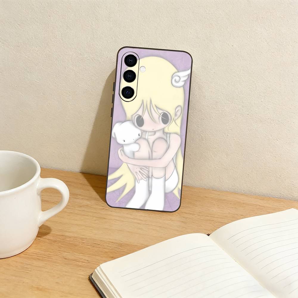 Angel Bunny Girl Phone Case For Samsung Galaxy A73,A72,A71,A70,A53,A52,A51,Others Soft Black Cover