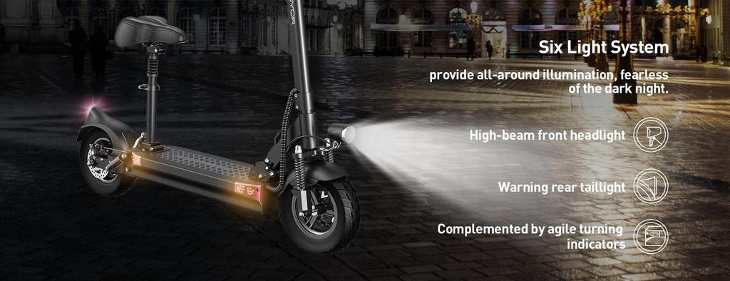 JOYOR Y6-S 500W Foldable Electric Scooter, 48V 18Ah, 60km Range, 10" Tires, Dual Suspension, 19.5kg Lightweight for Commute