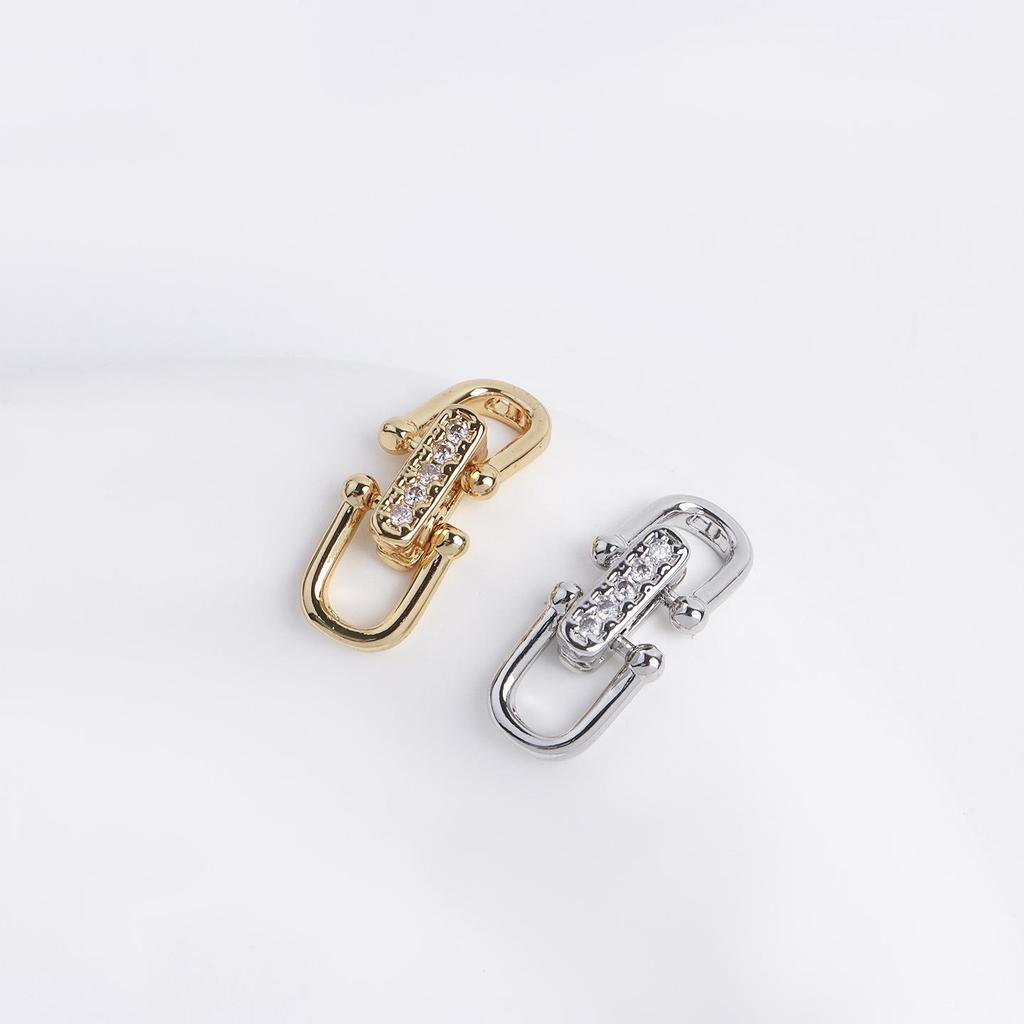 18K Gold-Plated Double U Buckle Bracelet/Necklace Clasp Connector for DIY Jewelry