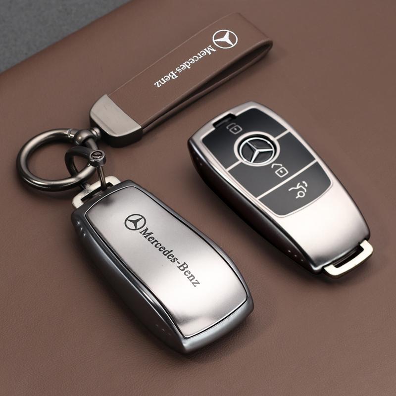 Alloy Style Fashion Car Key Case Cover Shell Fob For Mercedes Benz 2023/24 C/SClass W223 W206 S350L S400L S450L S500L Protector ZS4