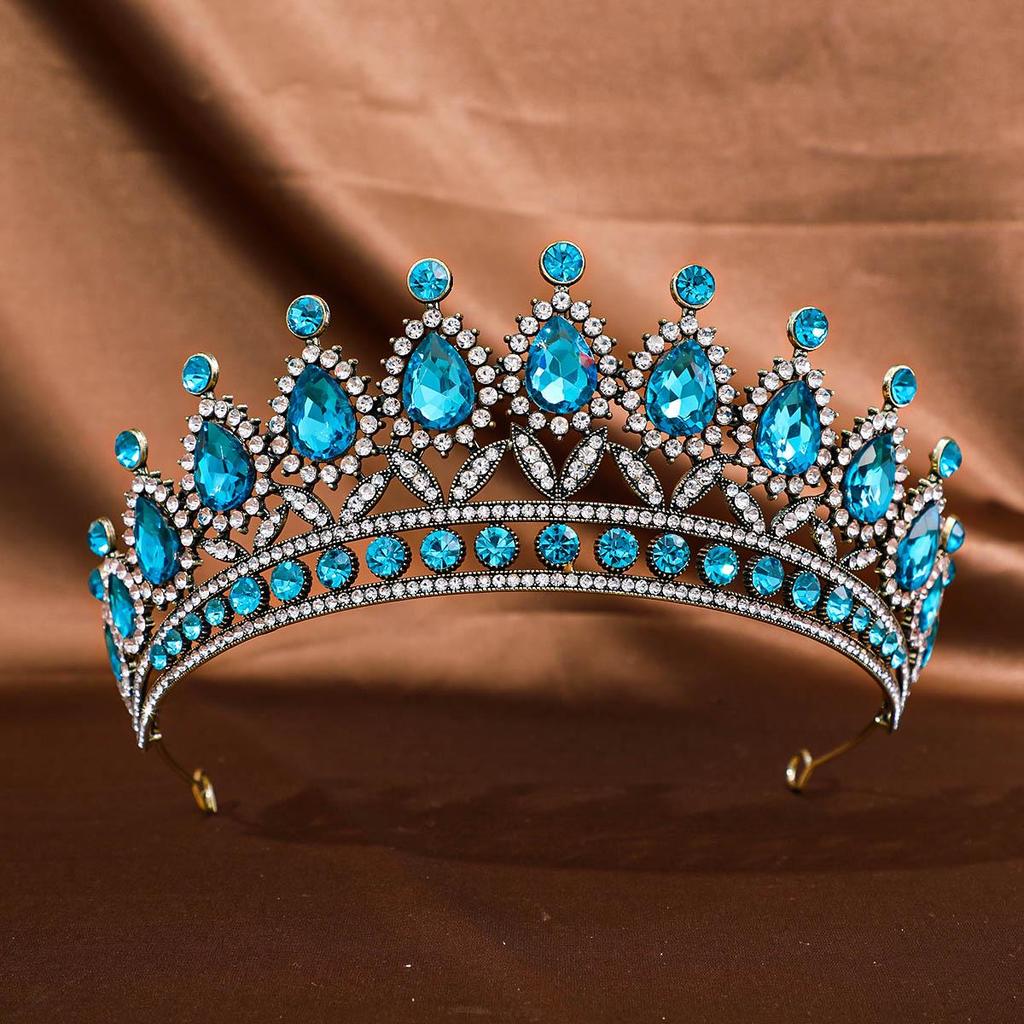 European & American Tiara Bridal Headwear: Princess Crown with Alloy & Inlaid Diamonds