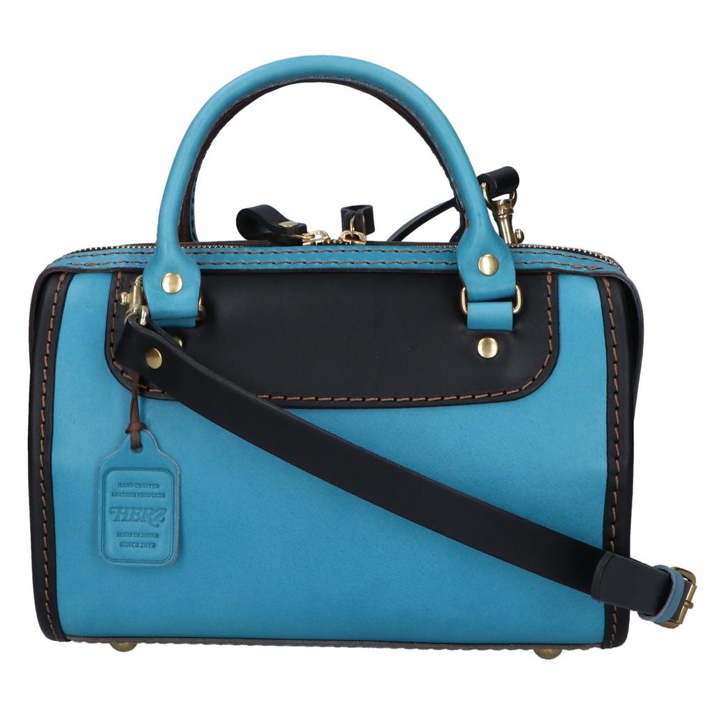 HERZ [Excellent Condition] Two-Tone Nina Boston Bag 2-Way Handbag Cerulean Blue/BlackUsed