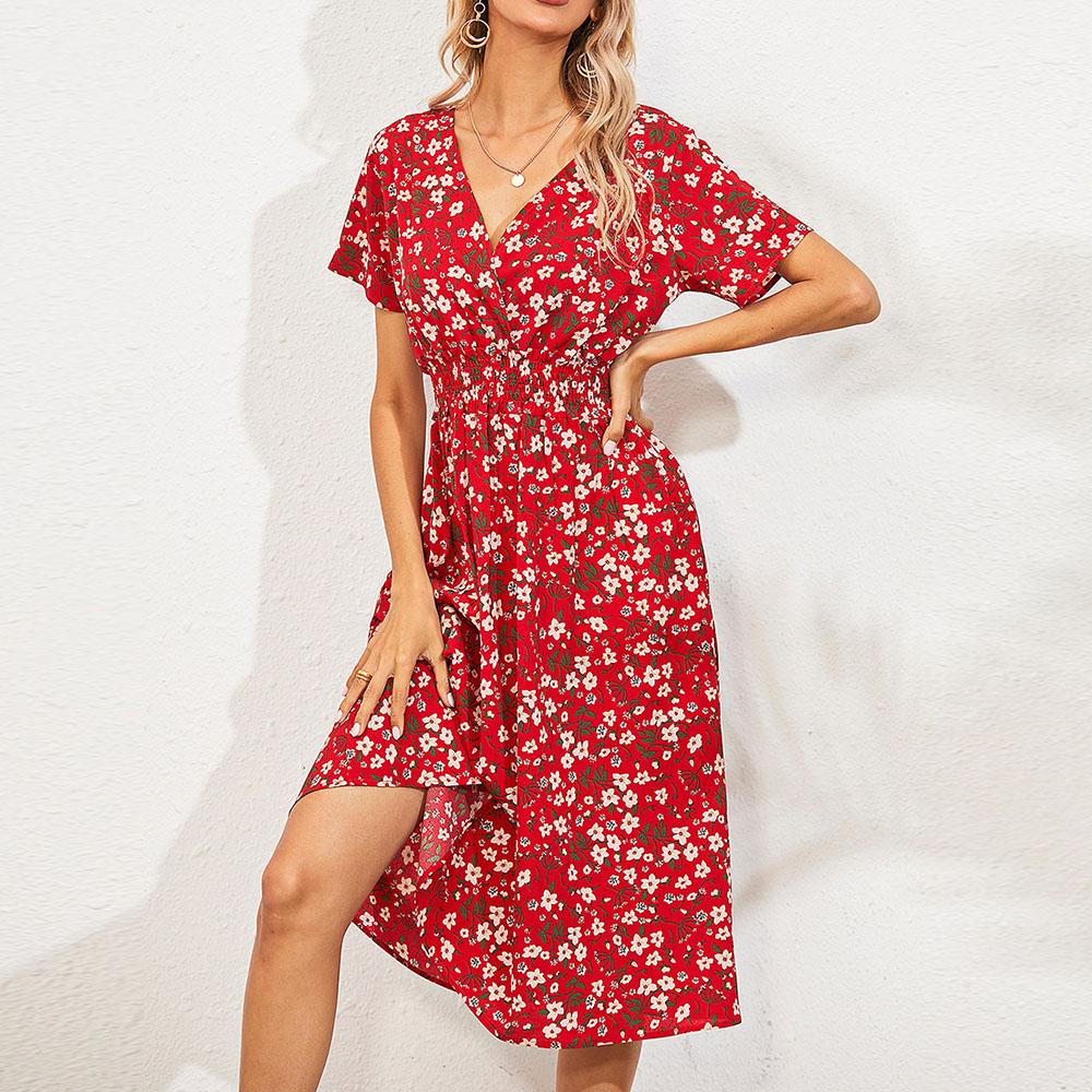 Letní sexy elegantní dámská móda oblečení dlouhé květinové šaty sukně streetwear