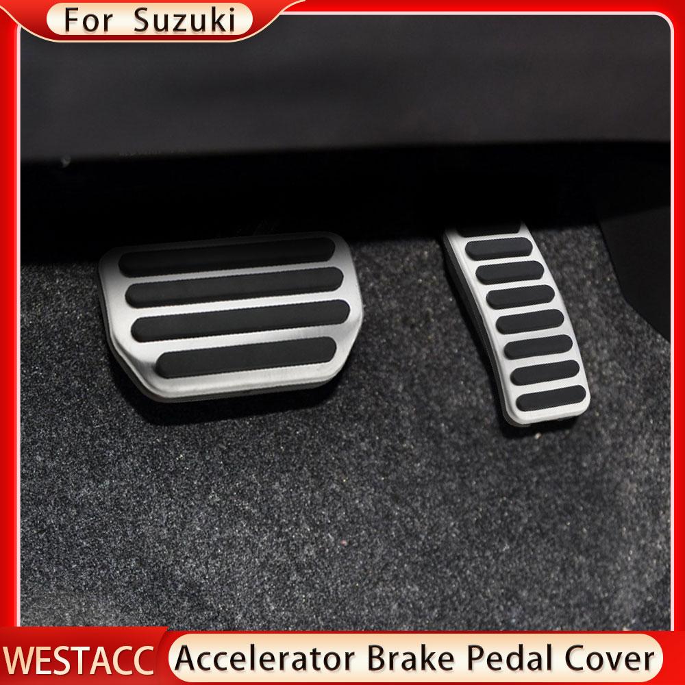 Edelstahl-Auto-Gasbremspedalabdeckungen für Suzuki SX4 Aerio Ciaz Vitara S-Cross Splash Ignis Kizashi Sidekick