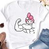 Muscle Sanrioes Womens TShirt Anime HelloKitties Cinnamon Kuromis Fun Model Cartoon Clothing Casual Cotton Couples TShirt