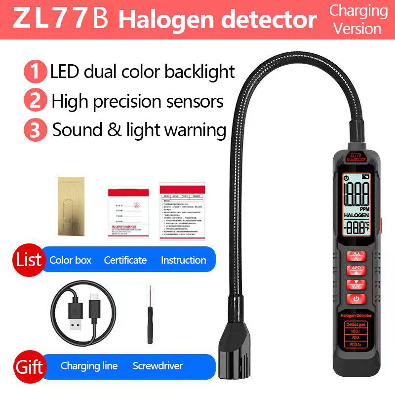 Professional Air Conditioning Highprecision Detection Automotive Gas Finder Rechargeable HVAC Refrigerant Leak Detector Halogen Freon Sniffer for Home