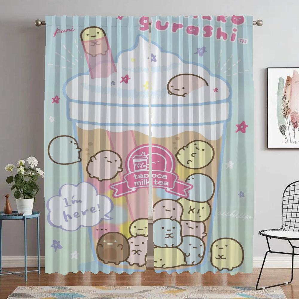 Curtains for Living Room Curtain for Room 2 Panel Sumikko Gurashi Halloween Decoration Home Interior Curtains Partition Shades
