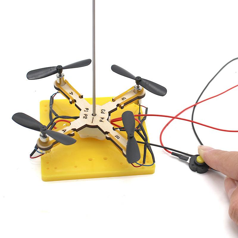 1 Set Teknoloji Fizik Öğretim Aracı Kendin Yap 4 Kanatlı Drone Modeli Çocuk Bilim Oyuncağı Helikopter Oyunu Öğrenme Bulmaca Oyuncakları