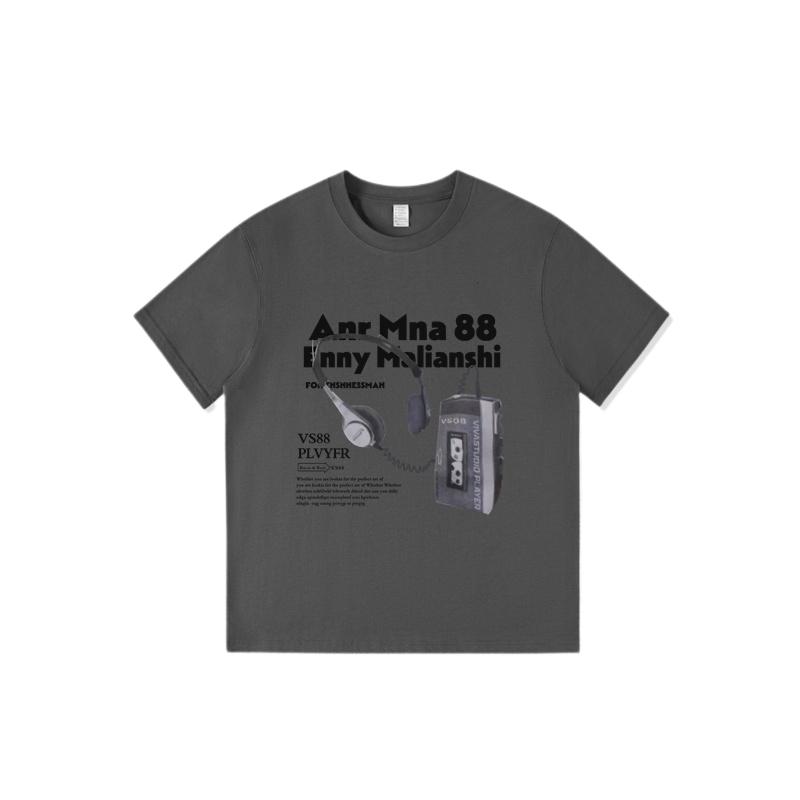 

Женская футболка из чистого хлопка в американском стиле оверсайз с коротким рукавом, 2025, новый дизайн, нишевый топ 4XL