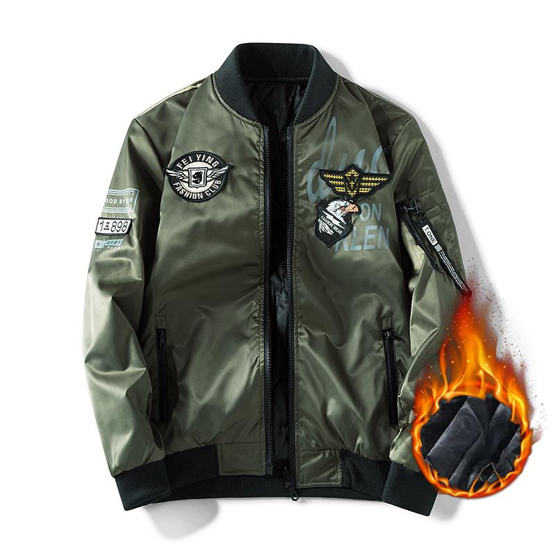 Autumn and Winter Air Force Men's Jacket Flight Suit Double-sided Embroidered Baseball Uniform Large Size Work Jacket Trendy