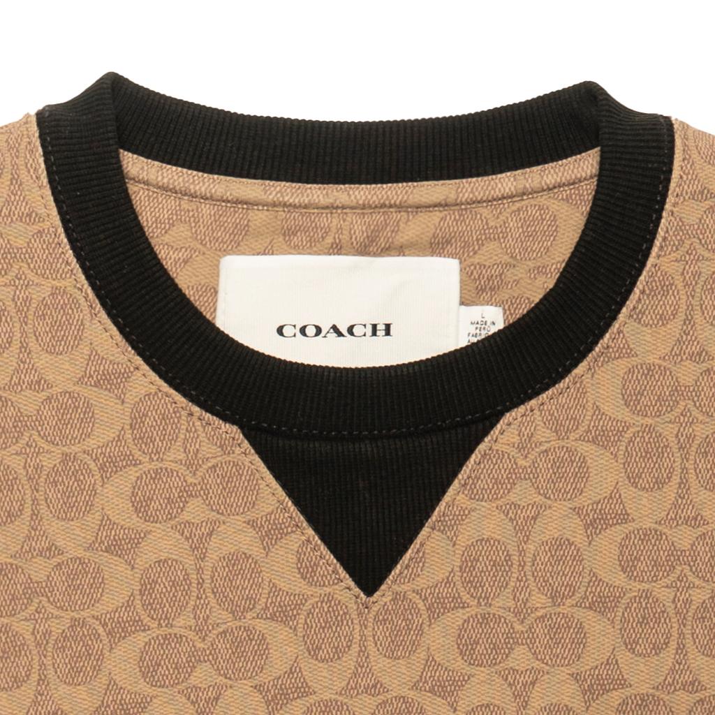 Coach FW22 Classic Logo Basic Round Neck Sweatshirt Men sweatshirt Brown CB490-RYU