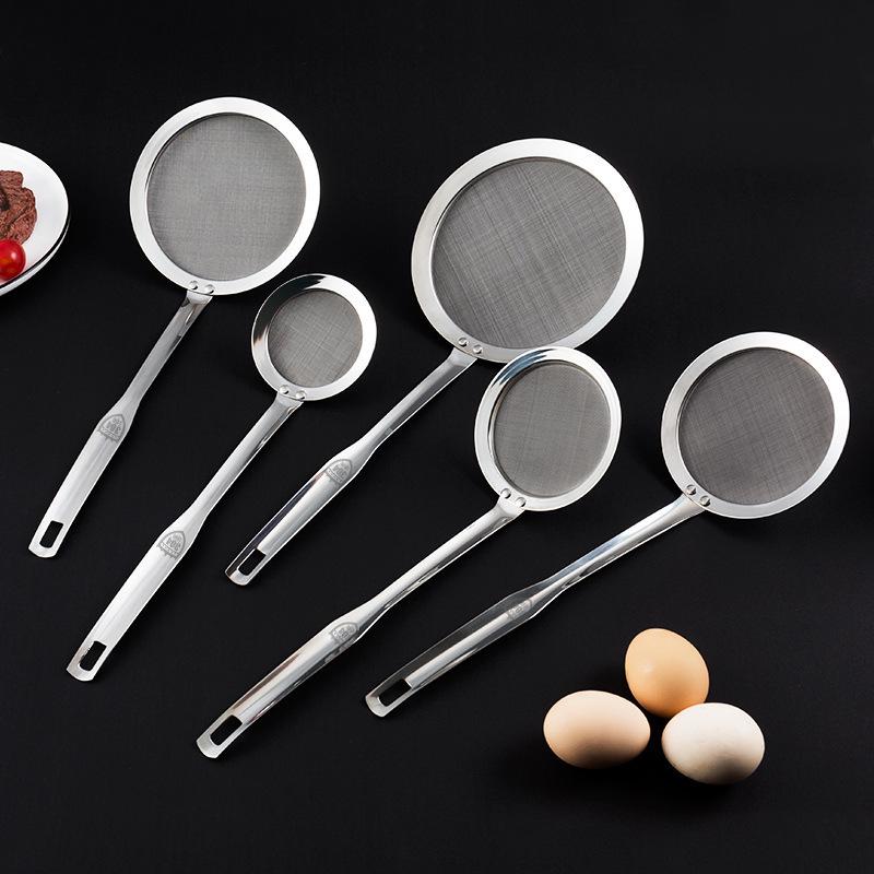 304 Stainless Steel Mesh Skimmer & Strainer: Juice, Soy Milk, Flour, Frying, Oil Separator