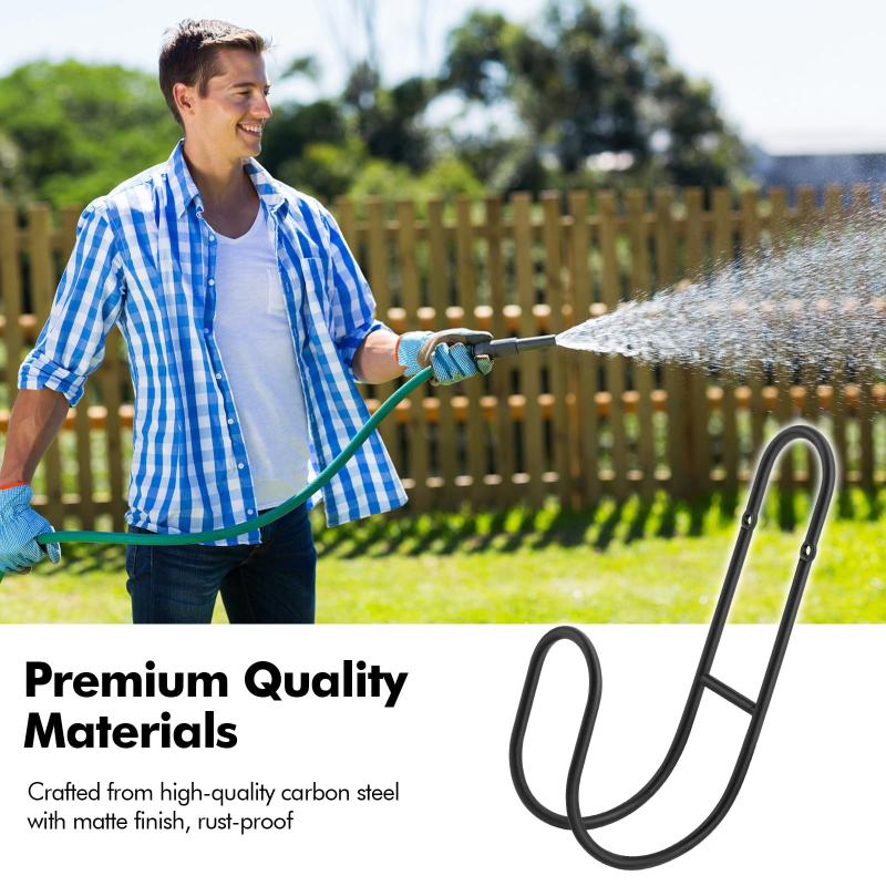 1pc Garden Hose Bracket Black Garden Hose Hanging Storage Rack Wall Mounted Water Pipe Hook Gardening Accessories