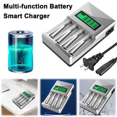 4-Slot AA AAA Battery USB Charger LCD Display Independent Charging Charger for AA AAA NIMH NI-CD Rechargeable Batteries