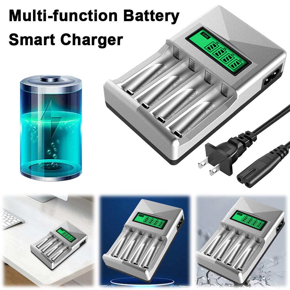 4-слотовый USB-зарядное устройство для батареек AA AAA с ЖК-дисплеем, независимая зарядка для перезаряжаемых батареек AA AAA NiMH Ni-Cd CHINA
