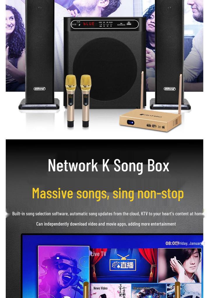 Qisheng 2.1 Bluetooth KTV Speaker with Super Bass for Desktop & Home Use