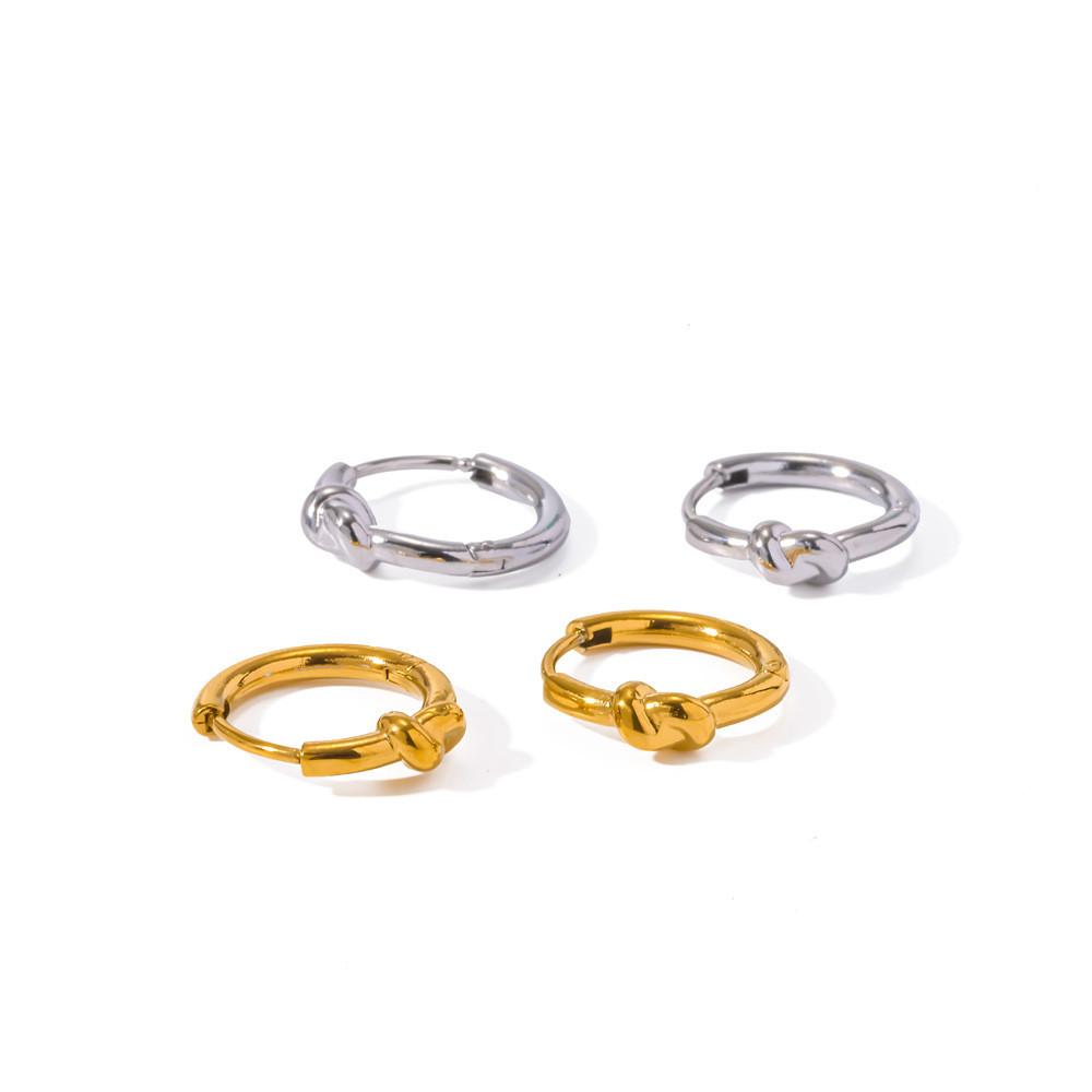 Orecchini Minimalisti Geometrici in Acciaio Inossidabile Placcati Oro per Donna Gioielli di Moda