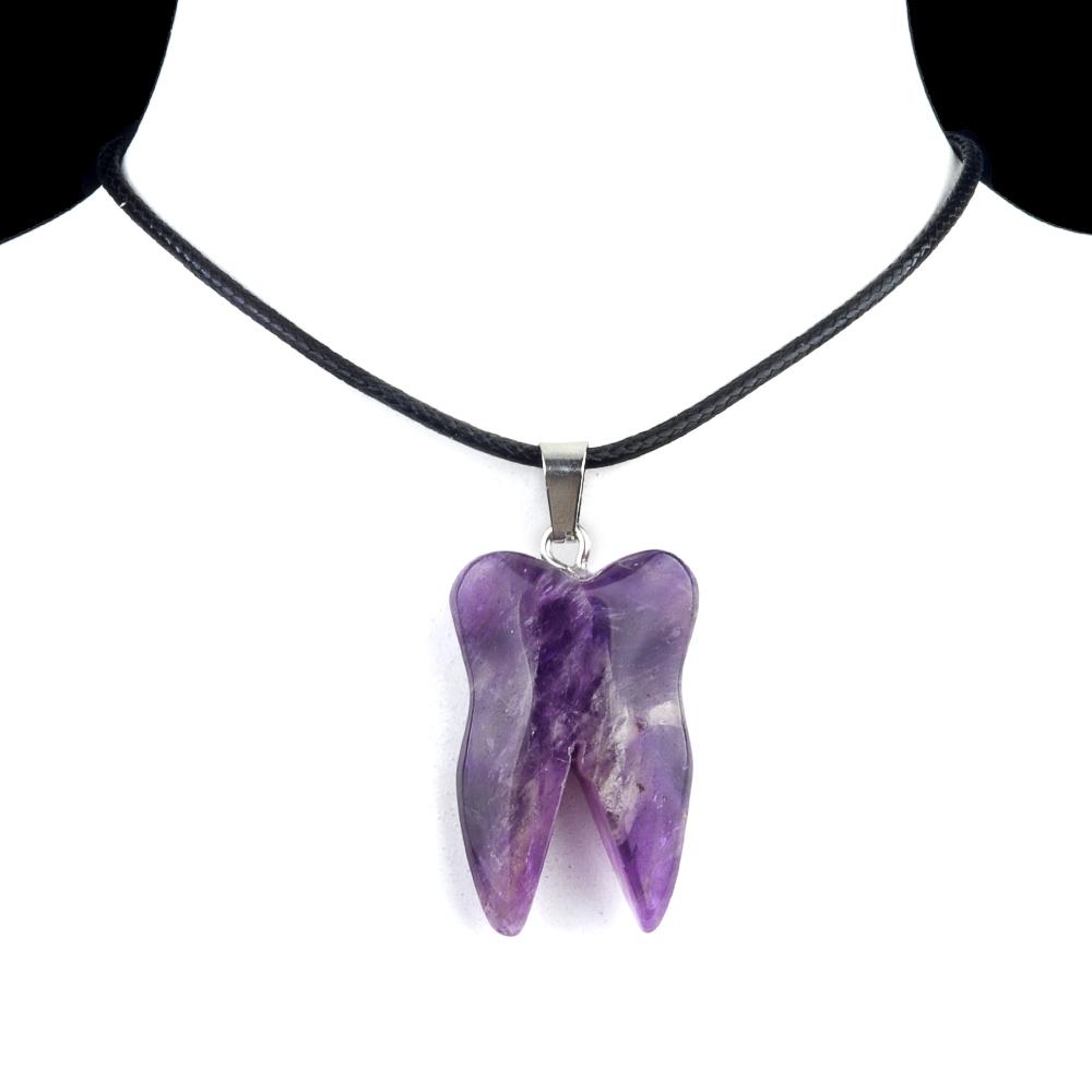 Ciondolo personalizzato in pietra naturale a forma di dente piccolo ciondolo per la creazione di gioielli fai da te collana orecchini accessorio