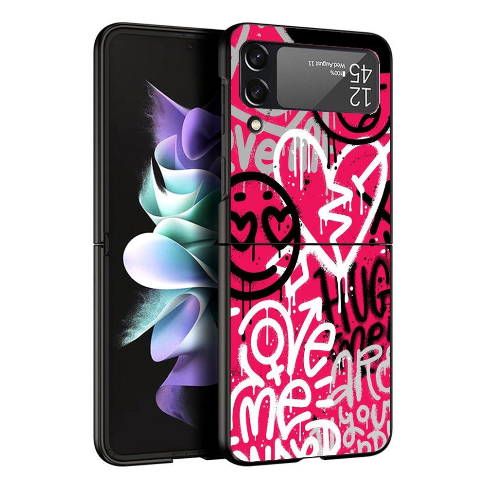 Graffiti Fashion Cool Case For Samsung Galaxy Z Flip 7 6 5 4 3 z Flip7 Flip6 Flip5 Flip4 5G Phone Cover Flip3 Folding Coque
