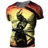 Trend Japanese Samurai Graphics T-shirts Summer Fashion Short Sleeve Mens Kids 3D Printed T Shirts Casual Loose Harajuku Tees