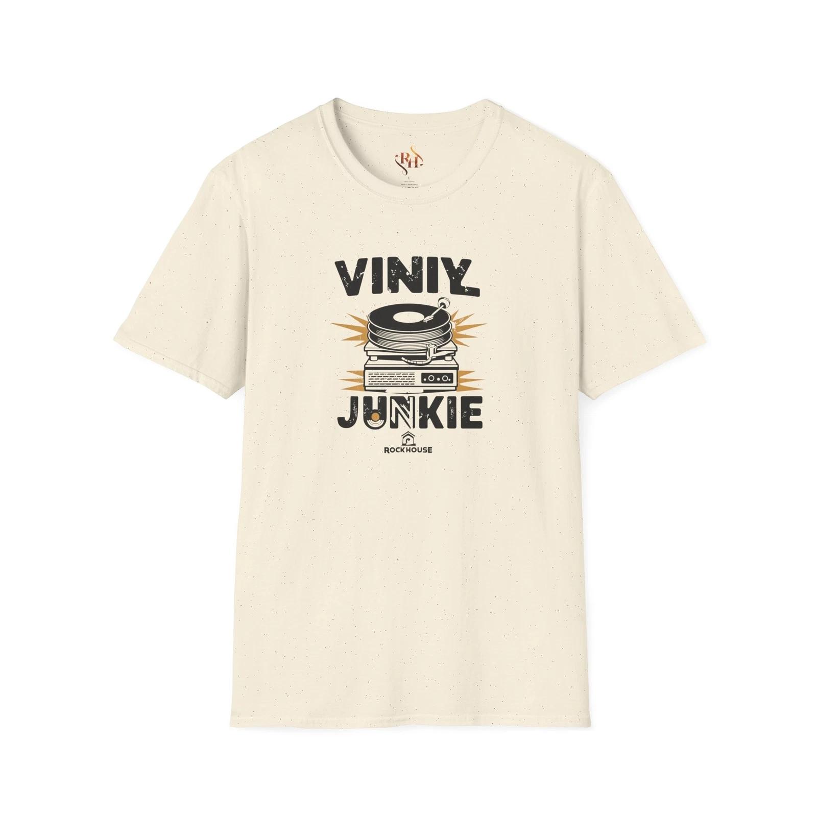 Vinyl Junkie T-Shirt, Music Lover Gift, Retro Style Tee, Unisex Music Shirt, 4XL