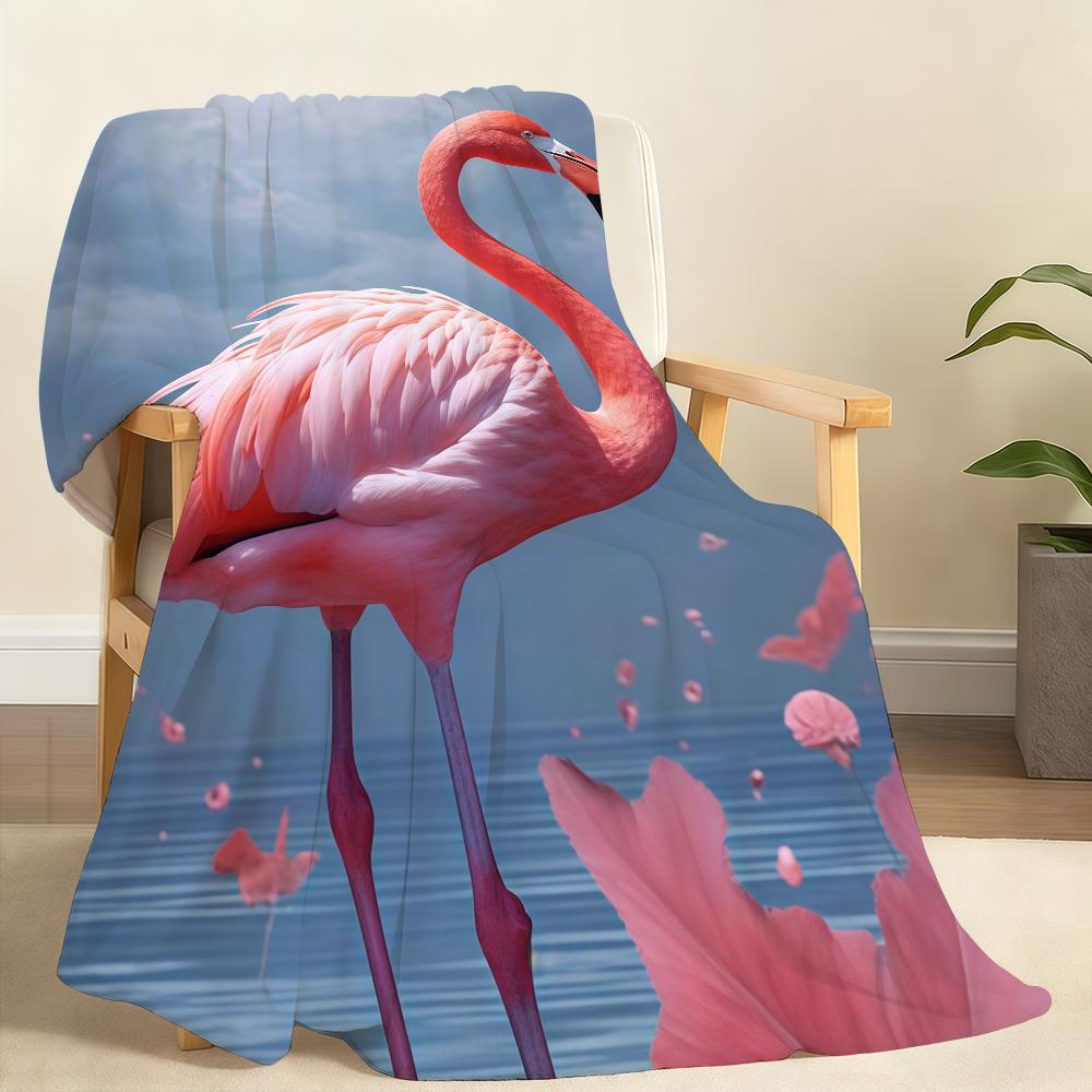 Flamingo Cool Blanket Soft Throw Blanket for Home Bedroom Bed Sofa Picnic Travel Office Rest Cover Blanket Gift