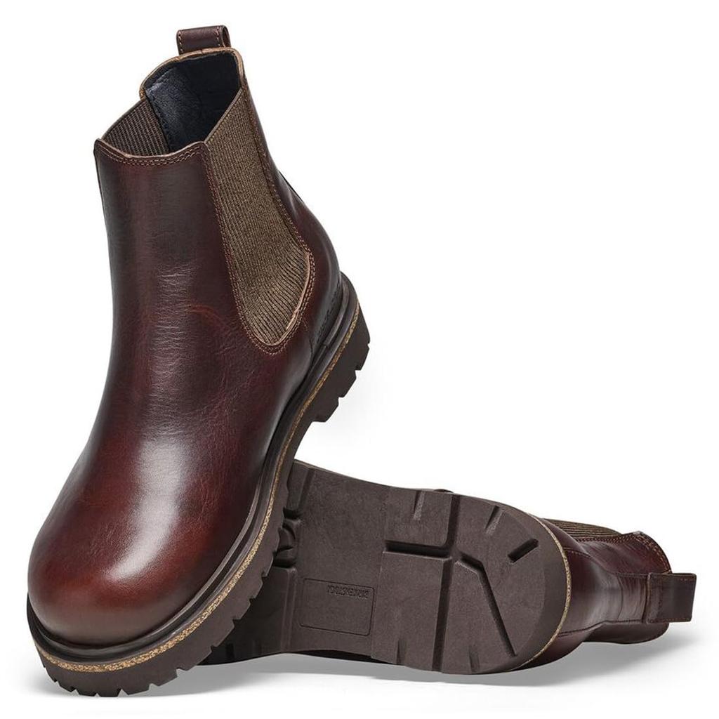 Birkenstock Highwood Slip On Men's Leather Boots Side Gore Regular Width Braun 1025718 Chocolate EU43