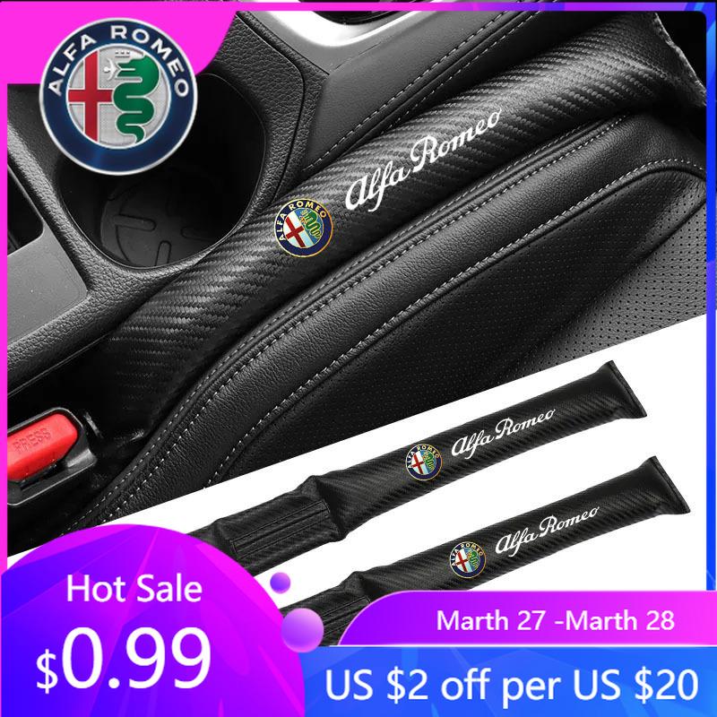 For Alfa Romeo 1/2Pcs Carbon Fiber Car Interior Seat Gap Plug Filler Pad For Alfa Romeo Giulietta GT 159 147 156 Mito Brera Giul TJ0