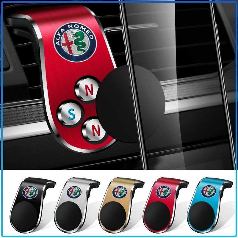 Car Magnetic L-shaped Car Dedicated GPS Phone Holder Emblem For Alfa Romeo 147 159 156 Giulietta Giulia Mito Spider Alpha Nheadrest