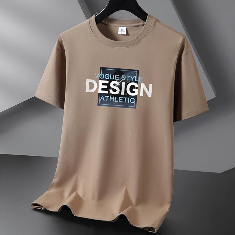 Men Loose Short Sleeve Letter Printed Pullover Compassionate Cotton T-shirt