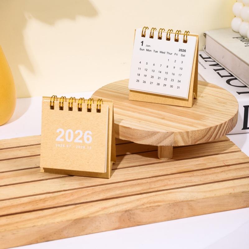 English 2026 2026 Mini Simple Small Desk Calendar Pocket Portable Daily Memo Calendar Planner Desktop Decor Office Stationery