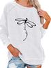 Women's Pullover Sweatshirt Oversized Sweatshirt Women's Spring/Fall Fashion Dragonfly Print Top